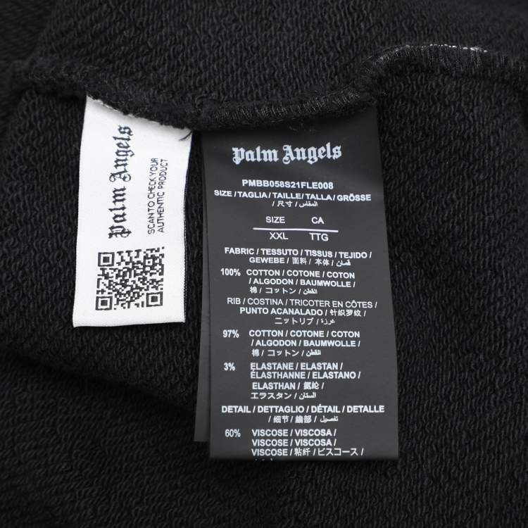 مملوكة مسبقًا Palm Angels Black Cotton Knit Hoodie XXL