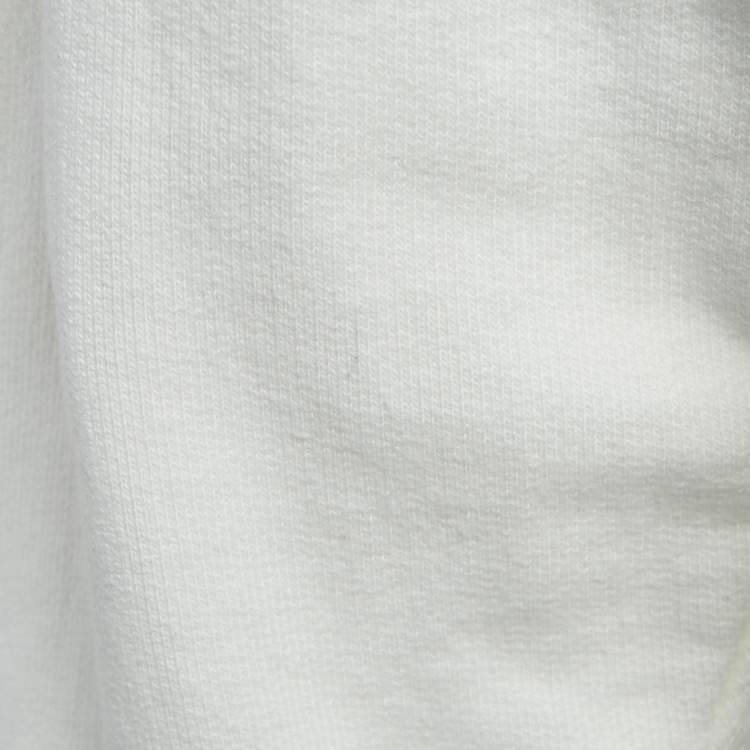 Pre Owned Palm Angels White Cotton Knit Logo Applique Detail Hoodie XL