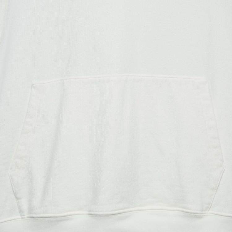 Pre Owned Palm Angels White Cotton Knit Logo Applique Detail Hoodie XL