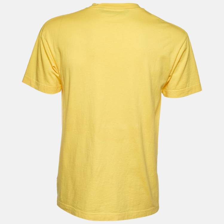 Pre Owned Palm Angels Yellow Teddy Print Cotton Jersey Crewneck T-Shirt S