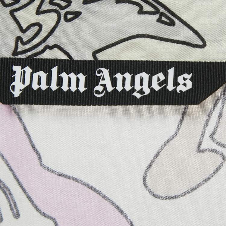 Pre Owned Palm Angels Green Printed Crepe Short Sleeve Shirt S