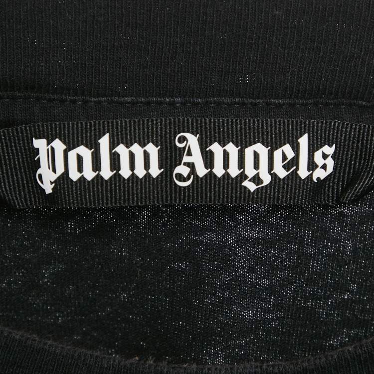 Pre Owned Palm Angels Black Spray Painted Logo Jersey T-Shirt L