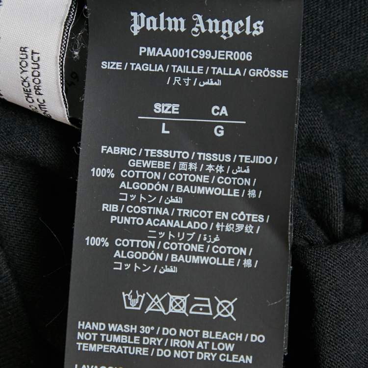 Pre Owned Palm Angels Black Spray Painted Logo Jersey T-Shirt L