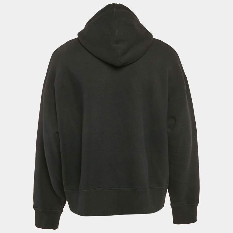 Pre Owned Palm Angels Black Cotton Bear Tuft Detail Hooded Sweatshirt M