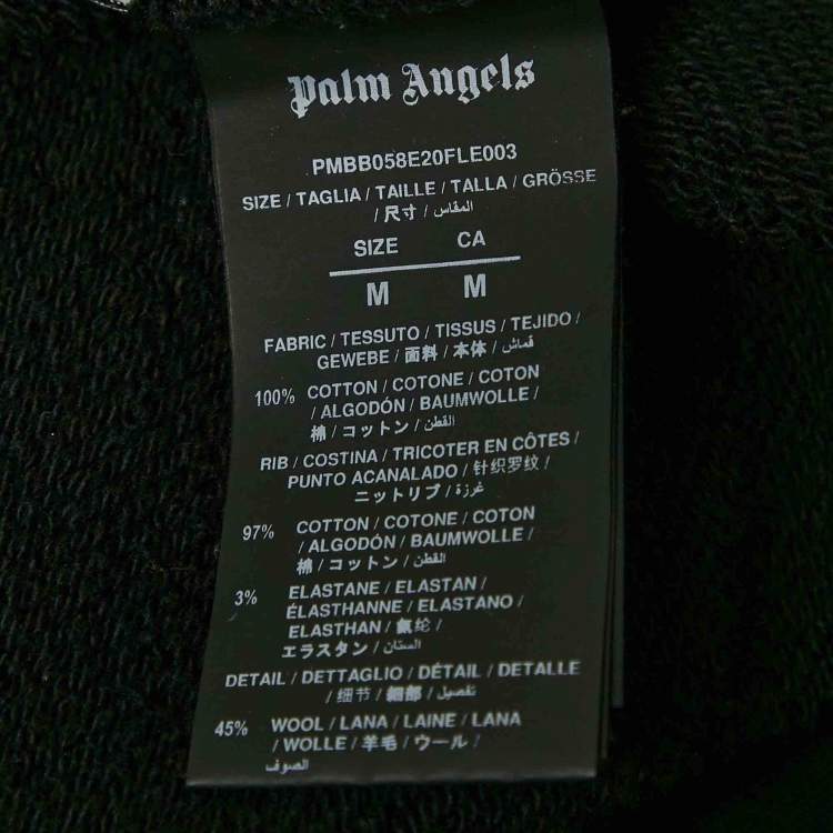 Pre Owned Palm Angels Black Cotton Bear Tuft Detail Hooded Sweatshirt M