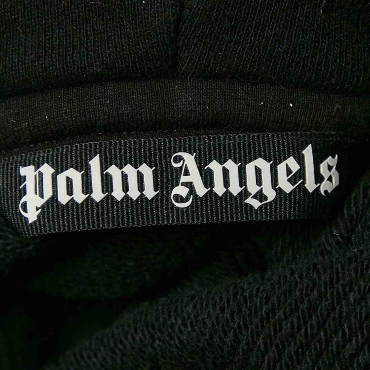 Pre Owned Palm Angels Black Cotton Bear Tuft Detail Hooded Sweatshirt M