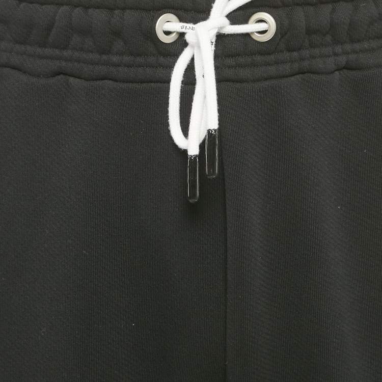 Pre Owned Palm Angels Black Logo Print Cotton Knit Sweatpants M