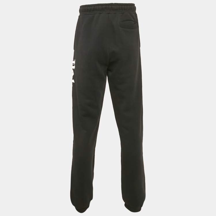 Pre Owned Palm Angels Black Logo Print Cotton Knit Sweatpants M
