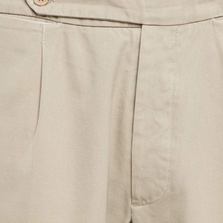 Pre Owned Palm Angels Cream Gabardine Side Stripe Trousers XXL