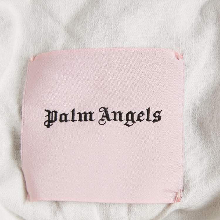 Pre Owned Palm Angels Cream Gabardine Side Stripe Trousers XXL