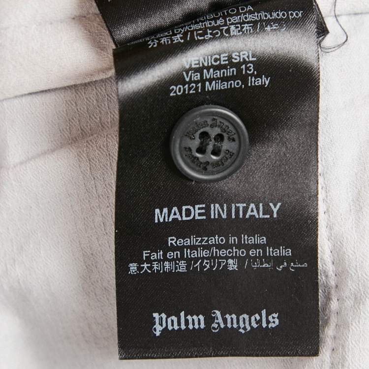 Pre Owned Palm Angels Blue Gold Side Stripe Gabardine Trousers XXL