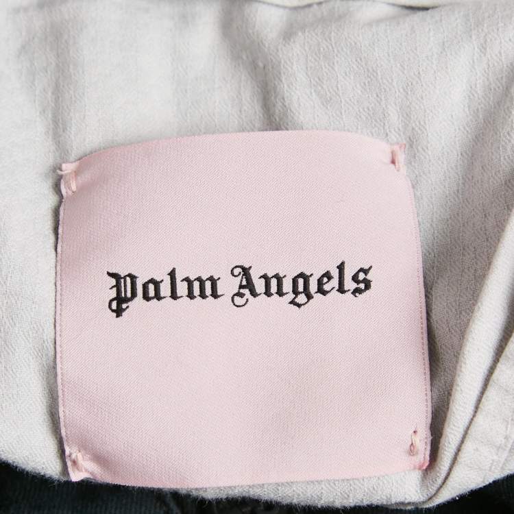 Pre Owned Palm Angels Blue Gold Side Stripe Gabardine Trousers XXL