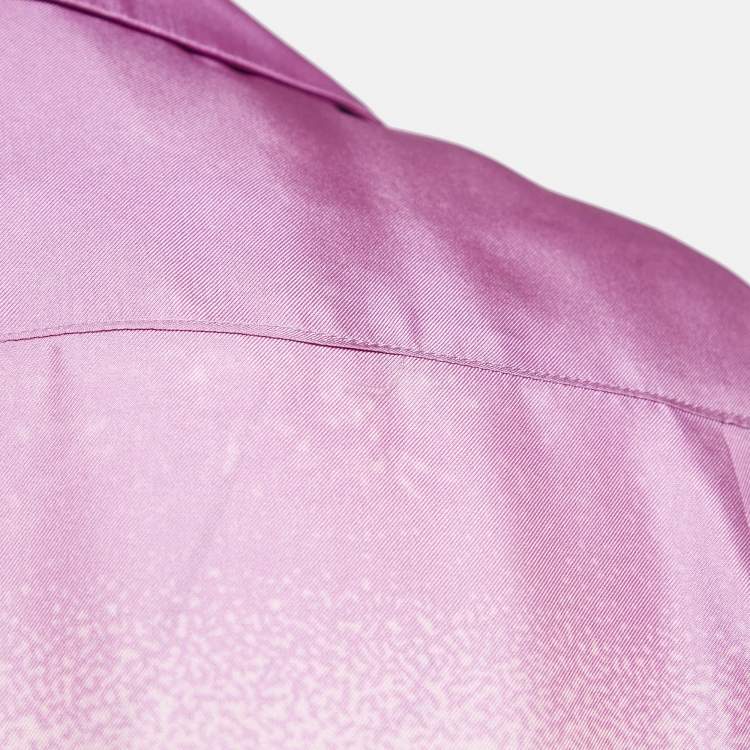 Pre Owned Palm Angels Pink Printed Silk Button Front Shirt XS 