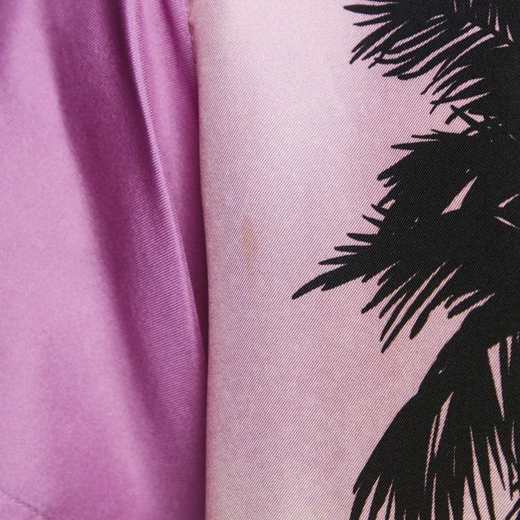 Pre Owned Palm Angels Pink Printed Silk Button Front Shirt XS 