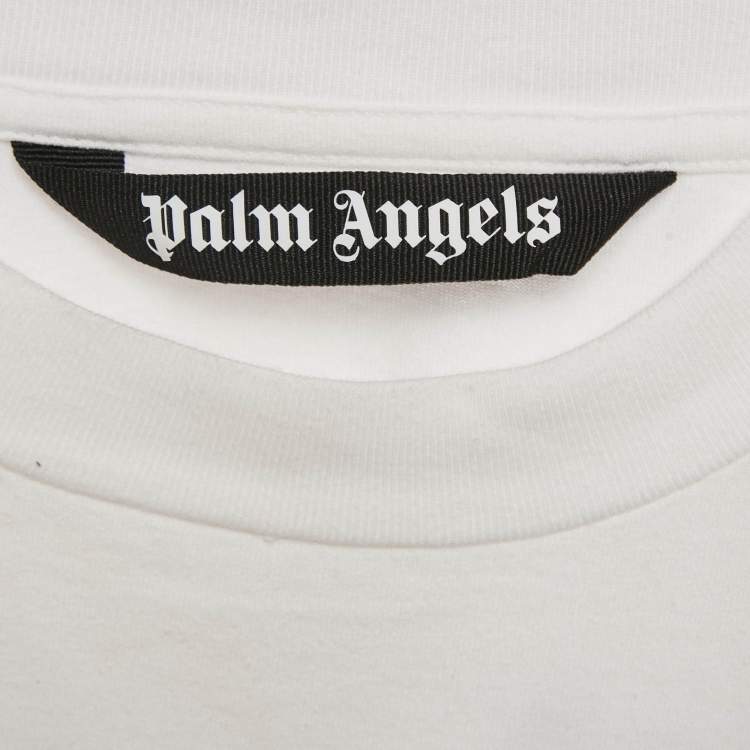Pre Owned Palm Angels White Teddy Print Jersey Crewneck T-Shirt XS