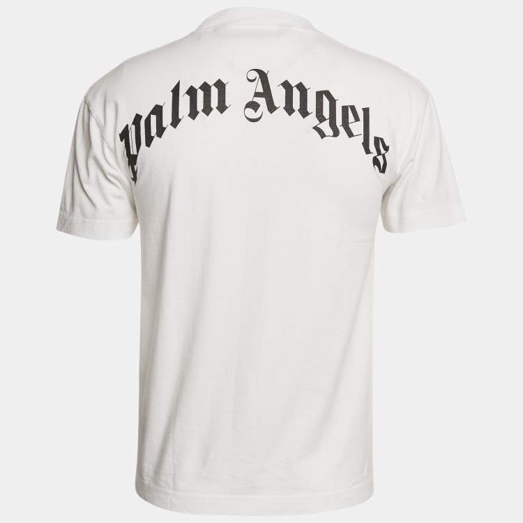 Pre Owned Palm Angels White Teddy Print Jersey Crewneck T-Shirt XS