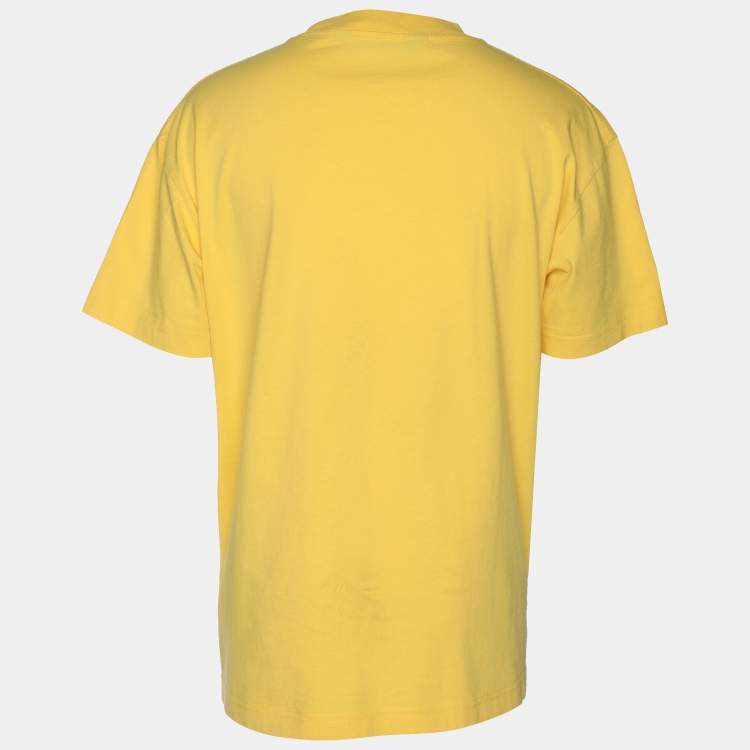 Pre Owned Palm Angels Yellow Teddy Print Cotton Crewneck T-Shirt S