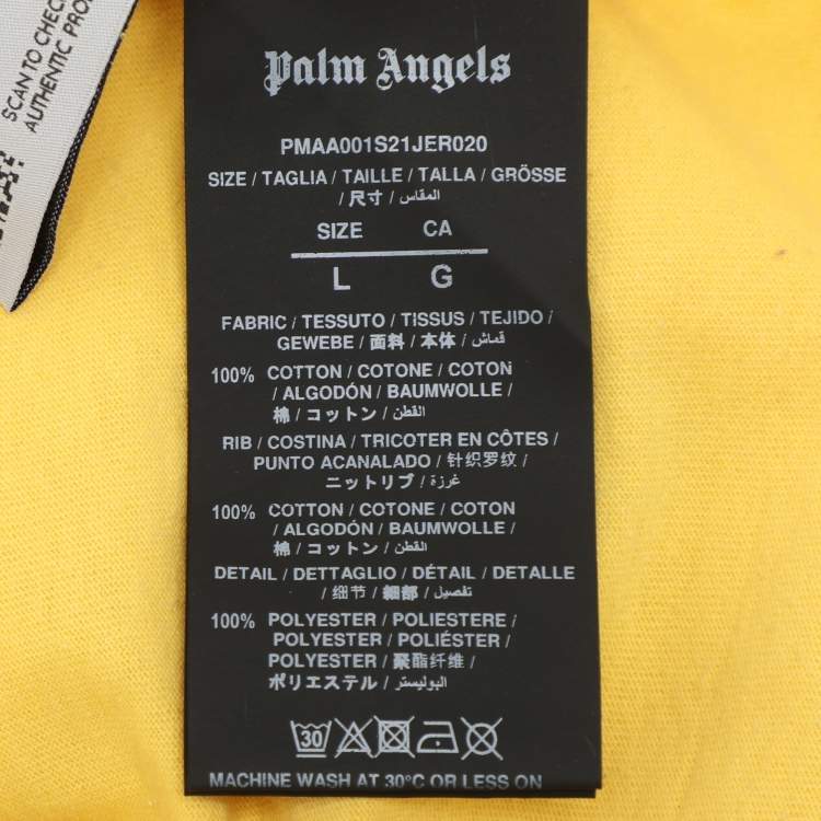 Pre Owned Palm Angels Yellow Teddy Print Cotton Crewneck T-Shirt S