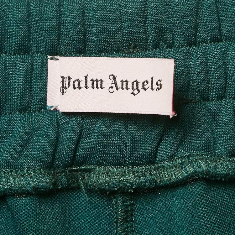 Pre Owned Palm Angels Green Jersey Side Stripe Detail Track Pants L
