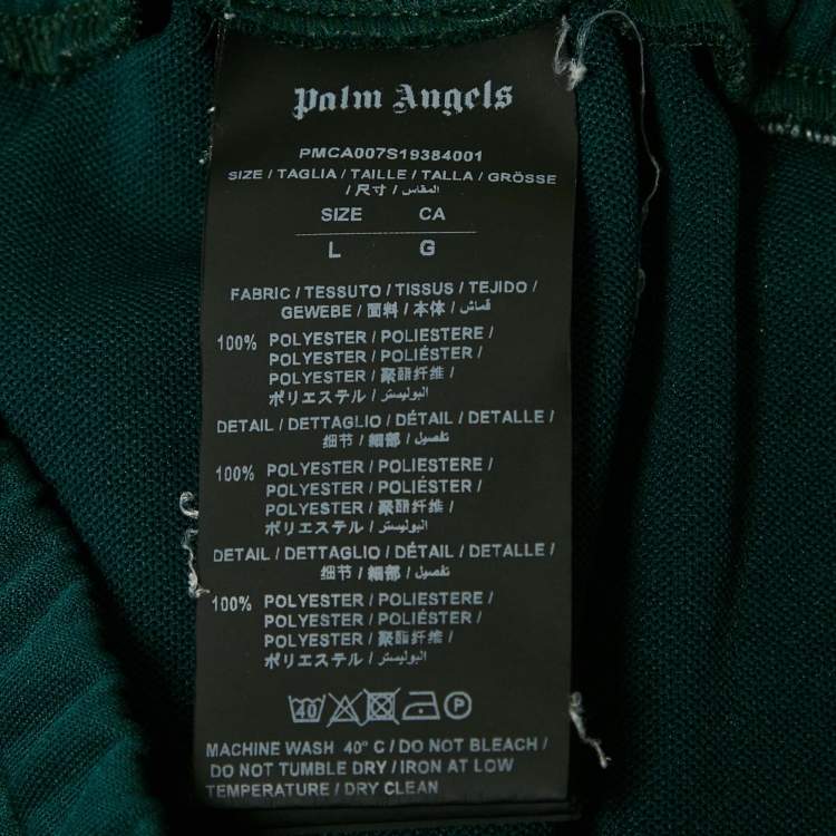 Pre Owned Palm Angels Green Jersey Side Stripe Detail Track Pants L