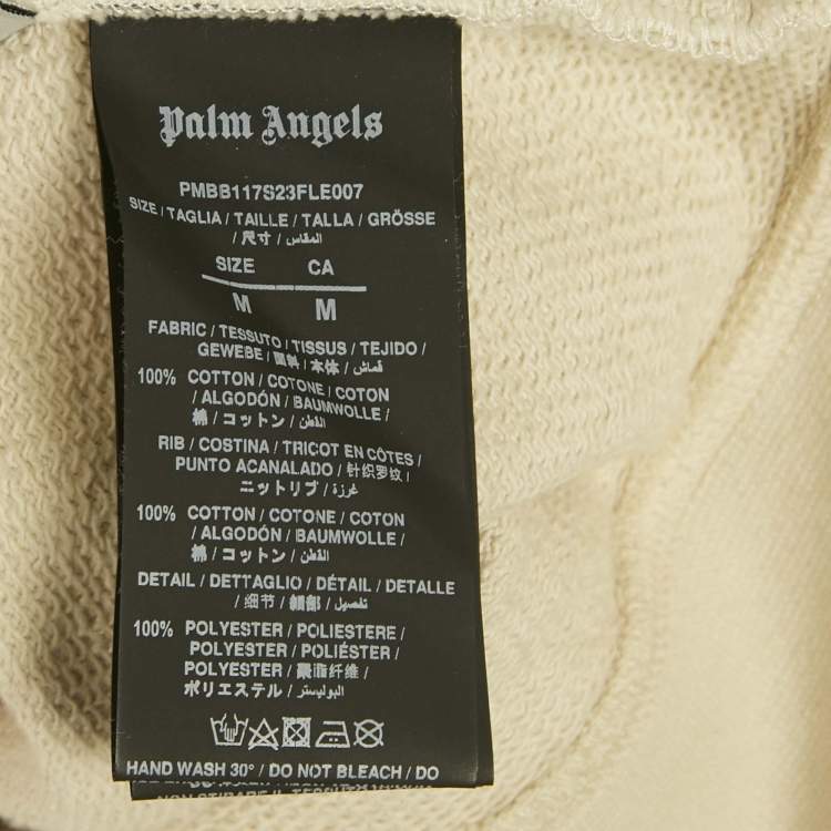 Pre Owned Palm Angels Beige Palma & Skull Print Cotton Sweatshirt M