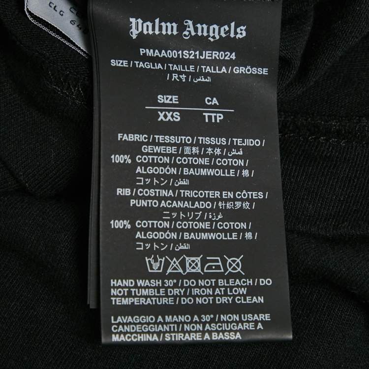 Pre Owned Palm Angels Black Sprayed Logo Jersey T-Shirt XXS