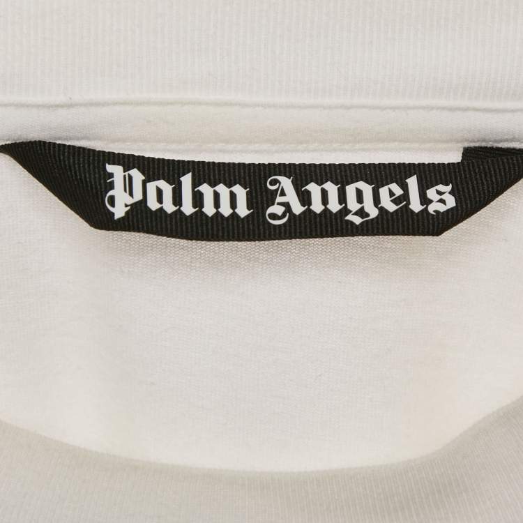 Pre Owned Palm Angels White Teddy Print Jersey Crewneck T-Shirt M