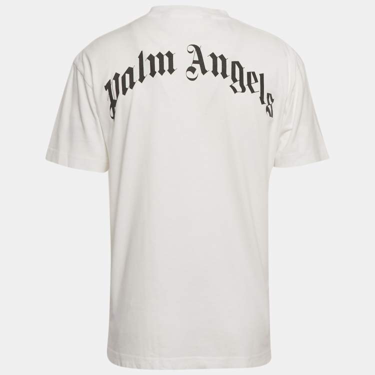 Pre Owned Palm Angels White Teddy Print Jersey Crewneck T-Shirt M