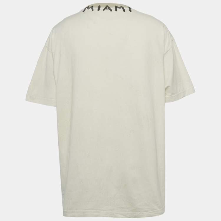 Pre Owned Palm Angels Grey Distressed Cotton T-Shirt XXL