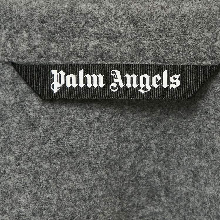 Pre Owned Palm Angels Grey Wool Blend Band Detail Track Shirt M