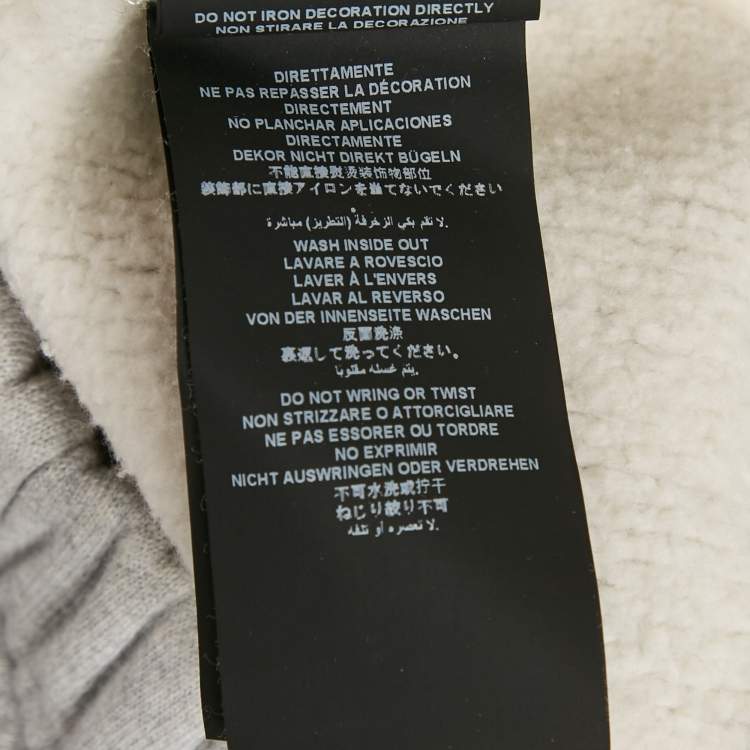 Pre Owned Palm Angels Grey Logo Print Cotton Hoodie XL