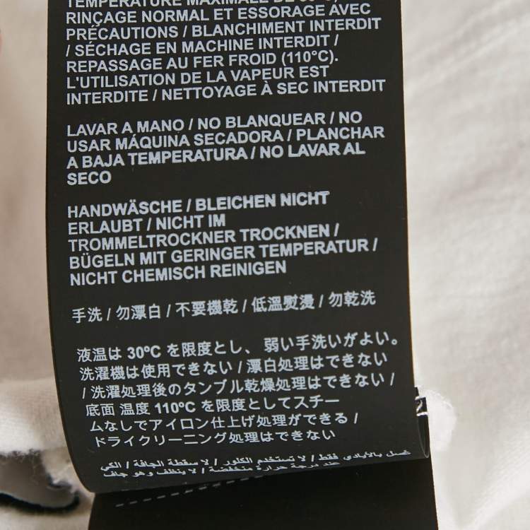 Pre Owned Palm Angels White Logo Print Jersey Long Sleeve T-Shirt M