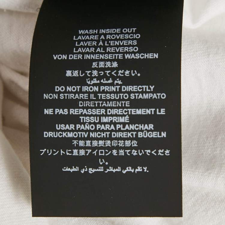 Pre Owned Palm Angels White Logo Print Jersey Long Sleeve T-Shirt M