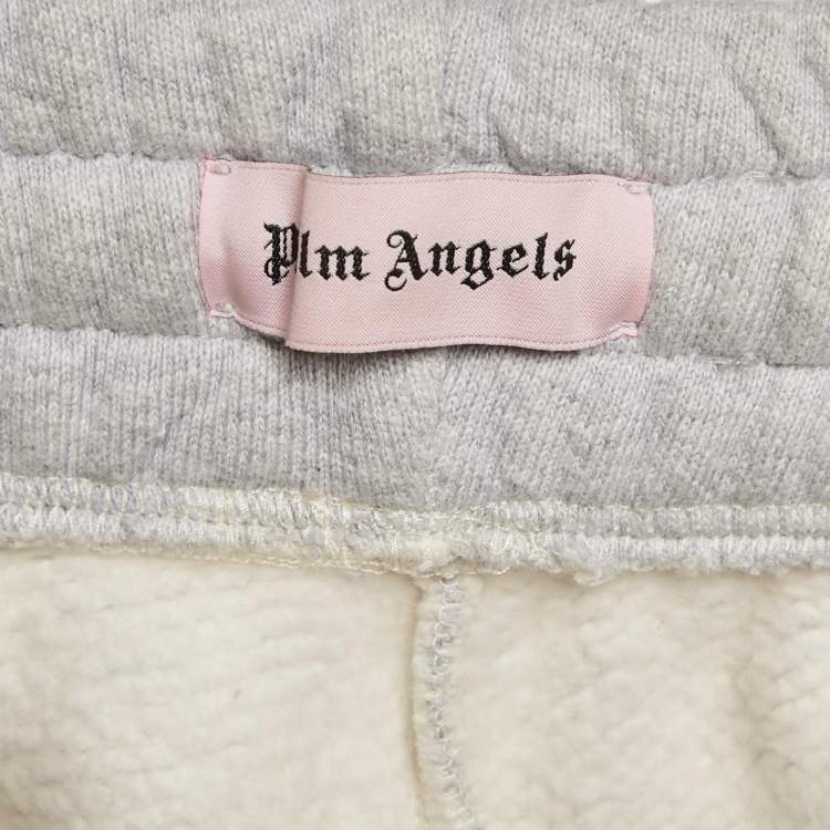Pre Owned Palm Angels Grey Bandana Applique Cotton Joggers XS