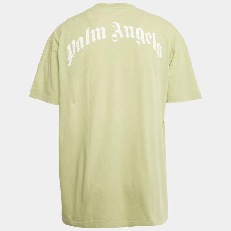 Pre Owned Palm Angels Green Teddy Print Jersey Crewneck T-Shirt XXL