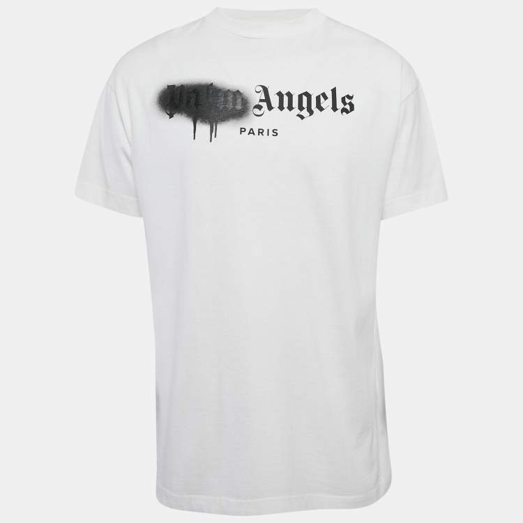 Pre Owned Palm Angels Palm Angels Paris Sprayed Logo T-shirt L