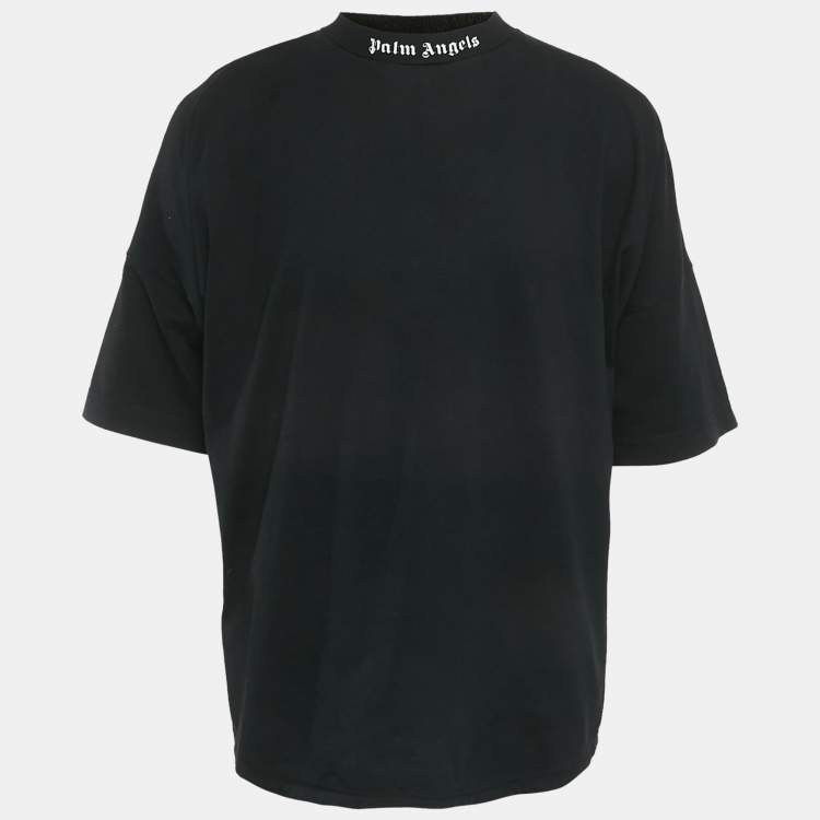 مملوكة مسبقًا Palm Angels Black Logo Print Jersey T-Shirt XL