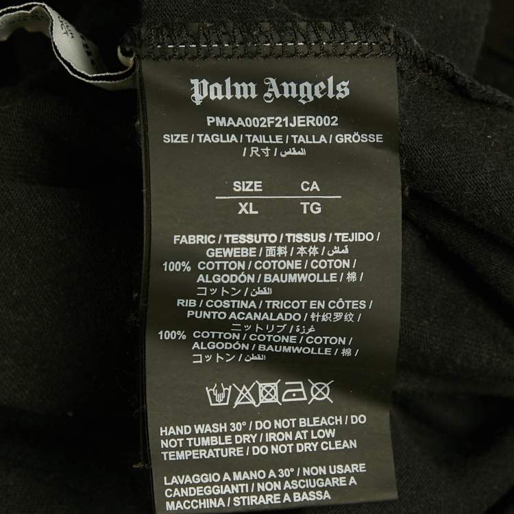 مملوكة مسبقًا Palm Angels Black Logo Print Jersey T-Shirt XL