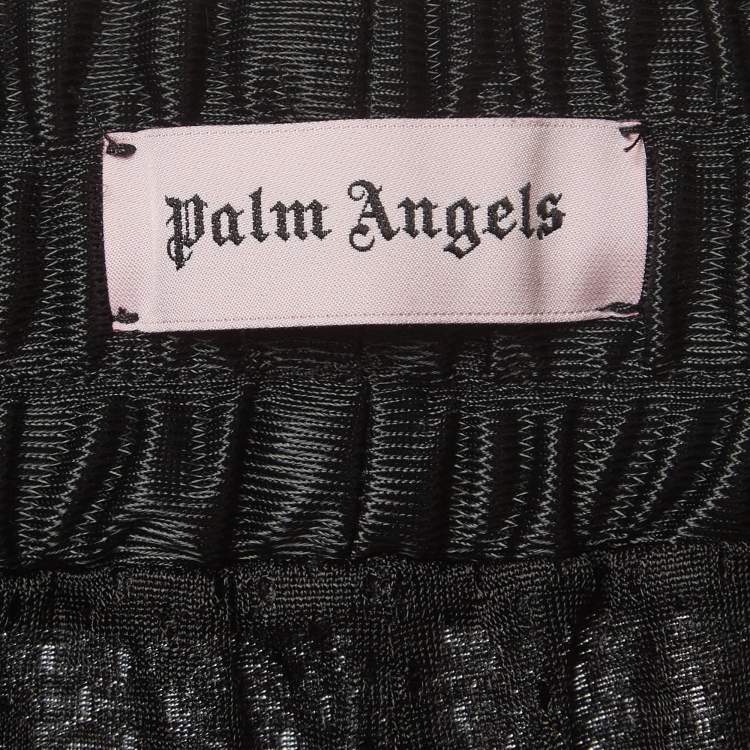 Pre Owned Palm Angels Black Logo Print Jersey Shorts XL