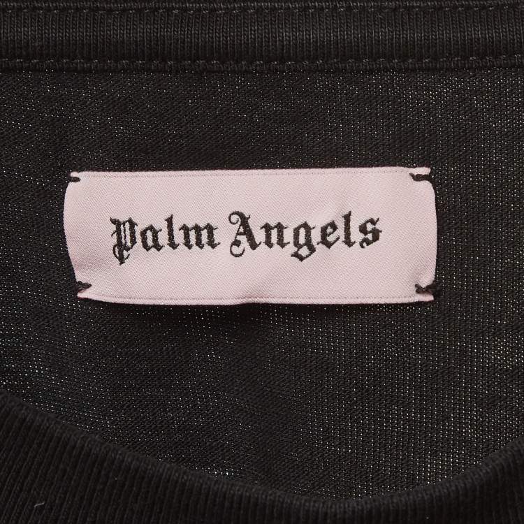 Pre Owned Palm Angels Black Back Printed Cotton T-Shirt M