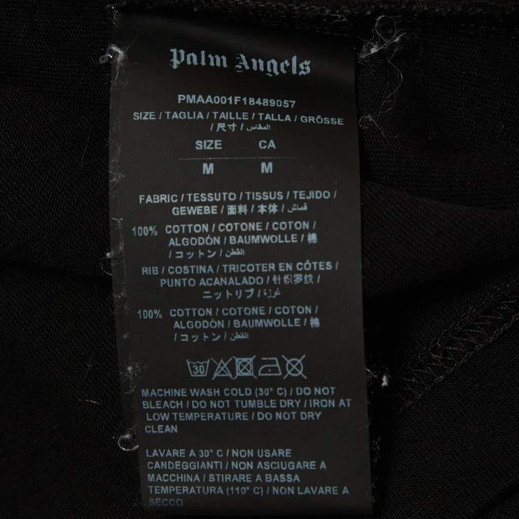 Pre Owned Palm Angels Black Back Printed Cotton T-Shirt M