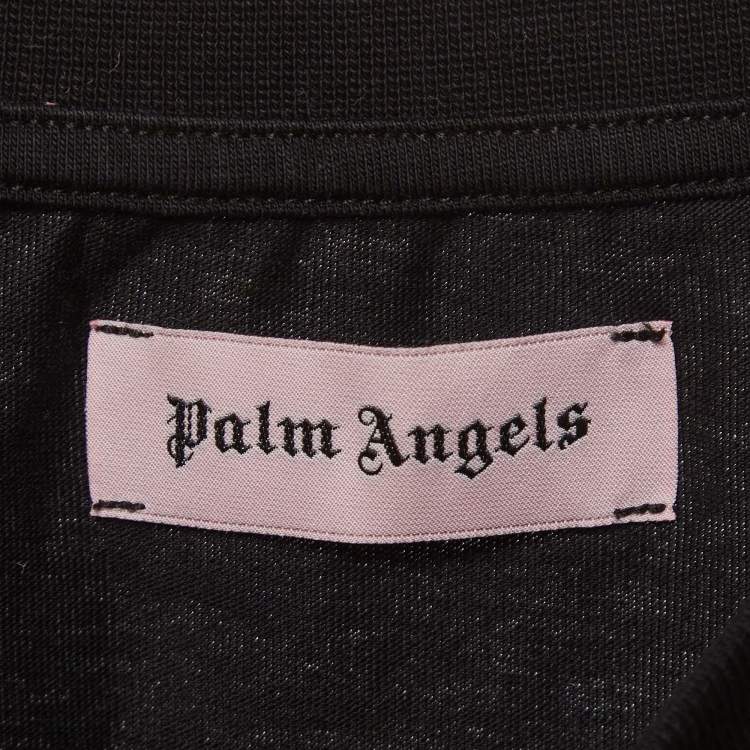 Pre Owned Palm Angels Black Printed Jersey Crewneck T-Shirt M