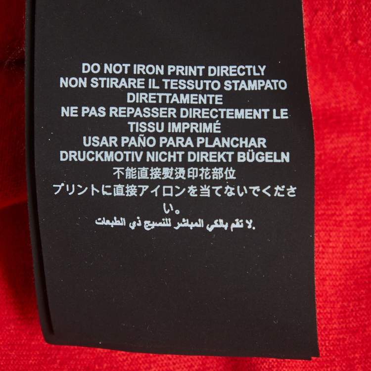 Pre Owned Palm Angels Red Logo Print Oversized Crew Neck T-Shirt L