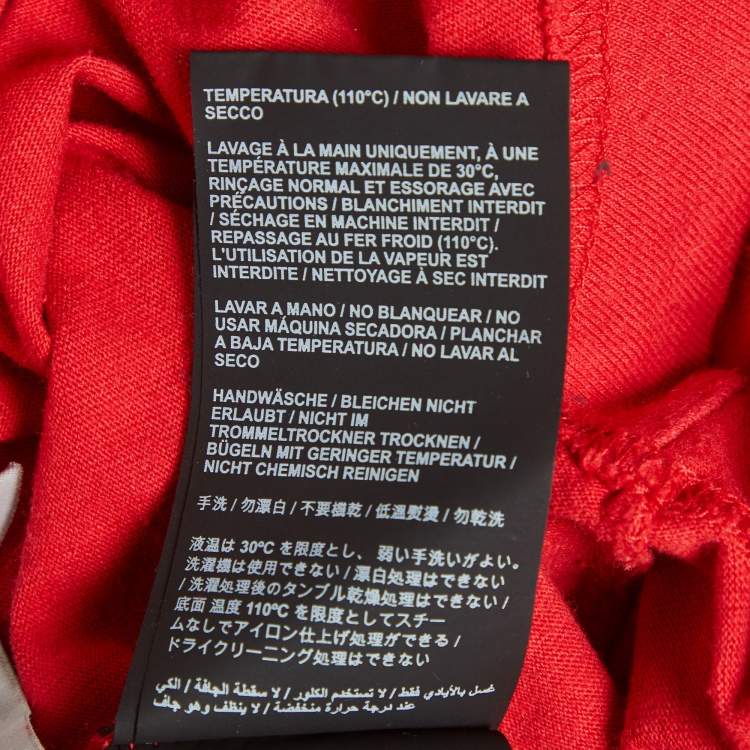 Pre Owned Palm Angels Red Logo Print Oversized Crew Neck T-Shirt L