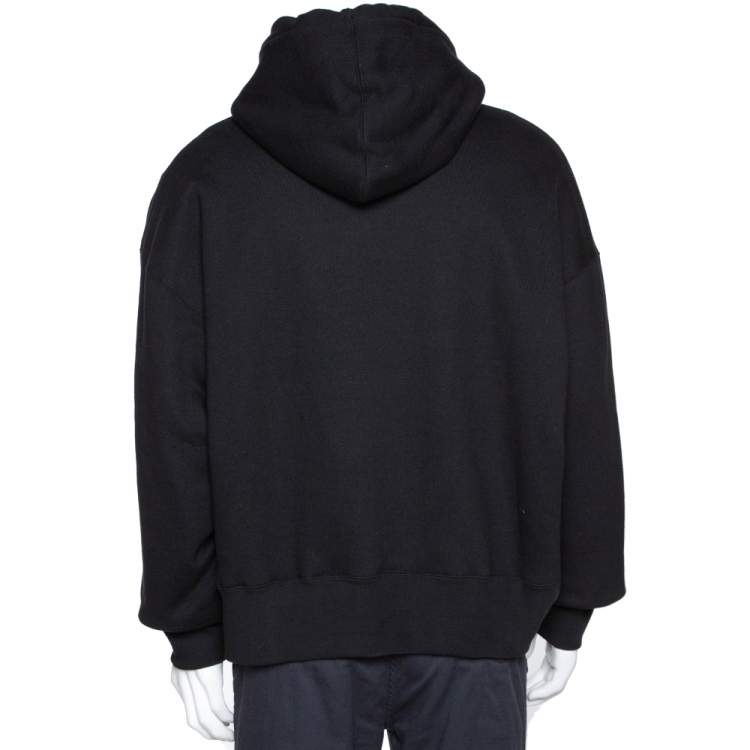 Pre Owned Palm Angels Black Kill The Bear Embroidered Cotton Hoodie M