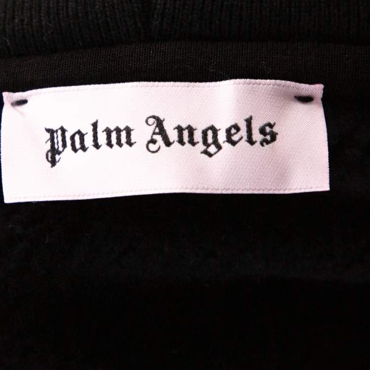 Pre Owned Palm Angels Black Kill The Bear Embroidered Cotton Hoodie M
