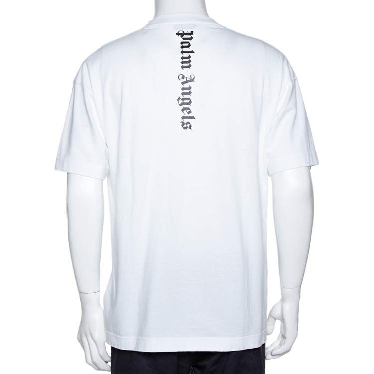 Pre Owned Palm Angels X Ice Cream White Skull Print Cotton T-Shirt L