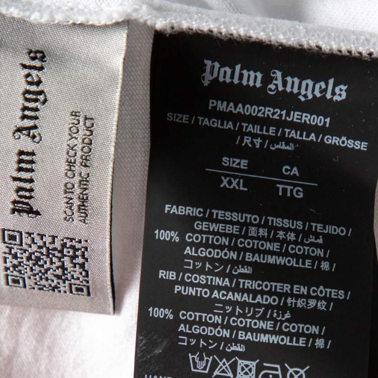 Pre Owned Palm Angels White Cotton Classic Logo Oversized T-Shirt XXL