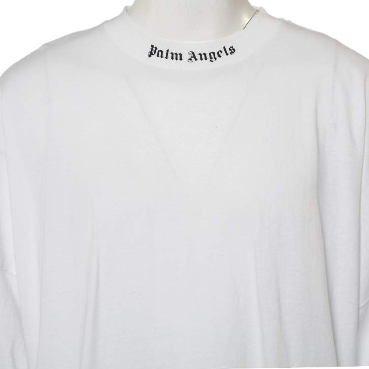 Pre Owned Palm Angels White Cotton Classic Logo Oversized T-Shirt XXL
