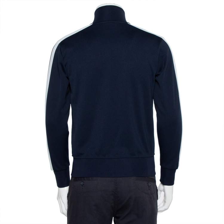 Pre Owned Palm Angels Navy Blue Jersey Strip Detail Track Jacket S